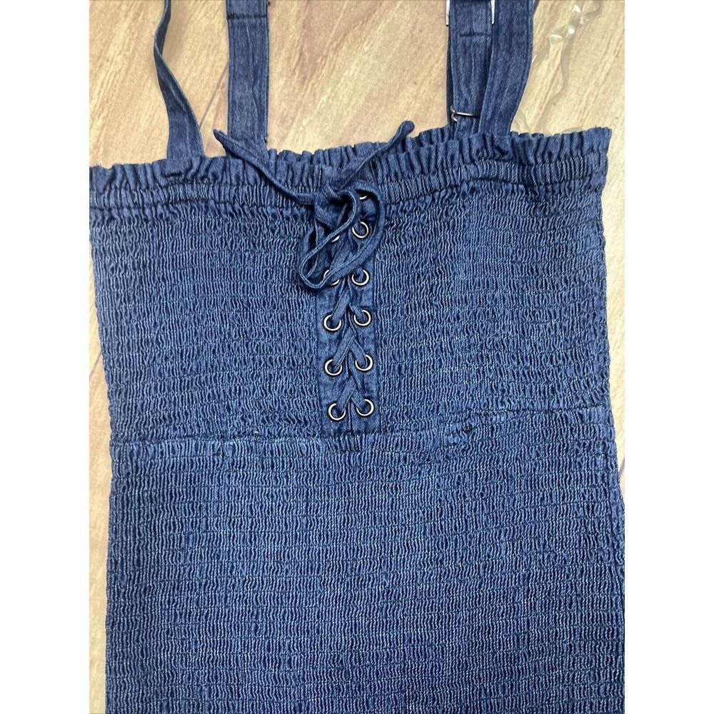 Aeropostale Bodycon Denim Adjustable Straps Ruffle Bottom Women's Size Small - Picture 3 of 7
